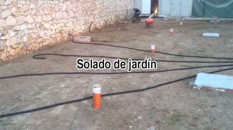 Solado de jardin, preparación para el hormigonado